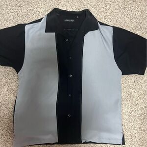 Milano Black and Gray Casual Button-Down Shirt